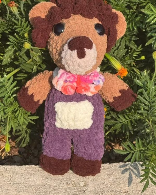 Dressed Teddy Bear in Overalls