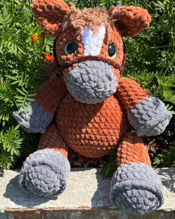 Rust Pony Sitting Plushie