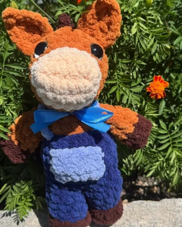 Pony in Denim Overalls
